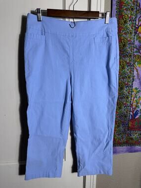 Kim Rogers Tummy Control Blue Capri Pull on Pants
